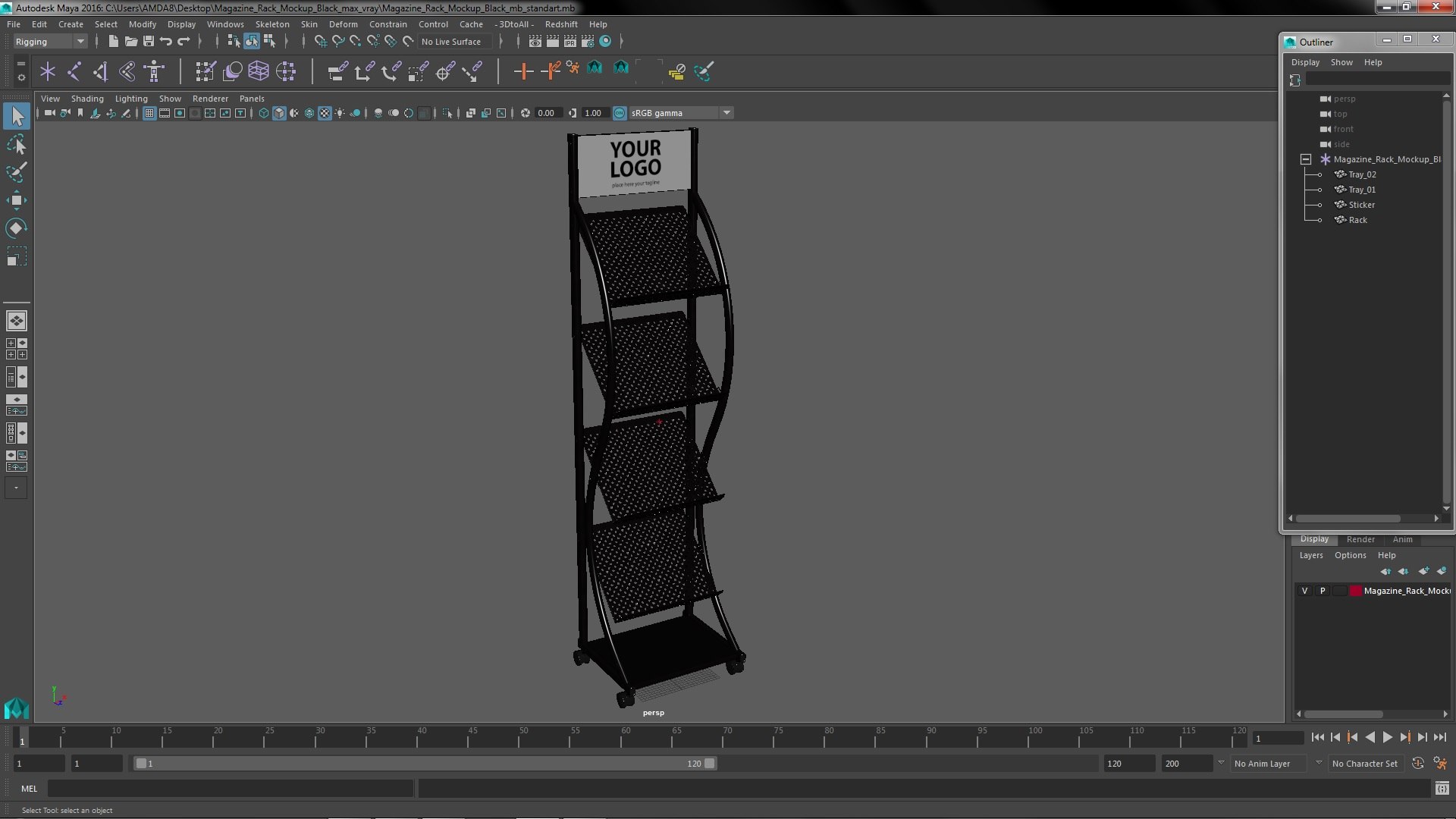 3D Model Magazine Rack Mockup Black - TurboSquid 2068987