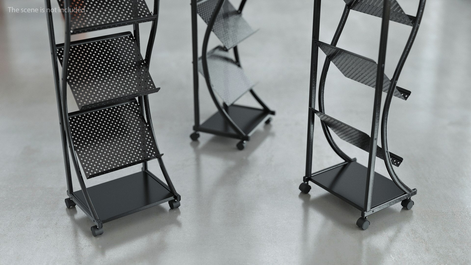 3D Model Magazine Rack Mockup Black - TurboSquid 2068987