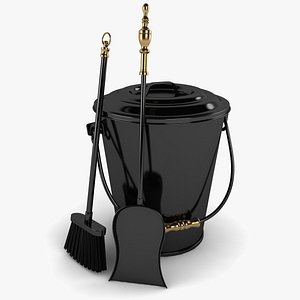 Fireplace Ash Container And Shovel