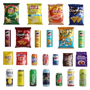 25 Snacks And Drinks 3D