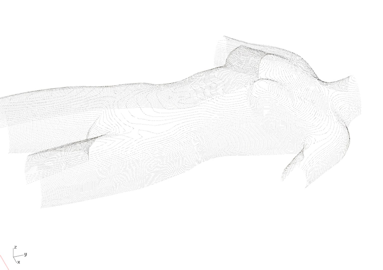 Female Body - Contour Lines - Varying Level Of Smoothness 3D Model ...