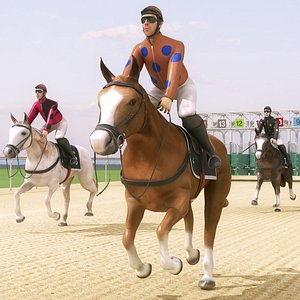 Horse Track with Horses Block