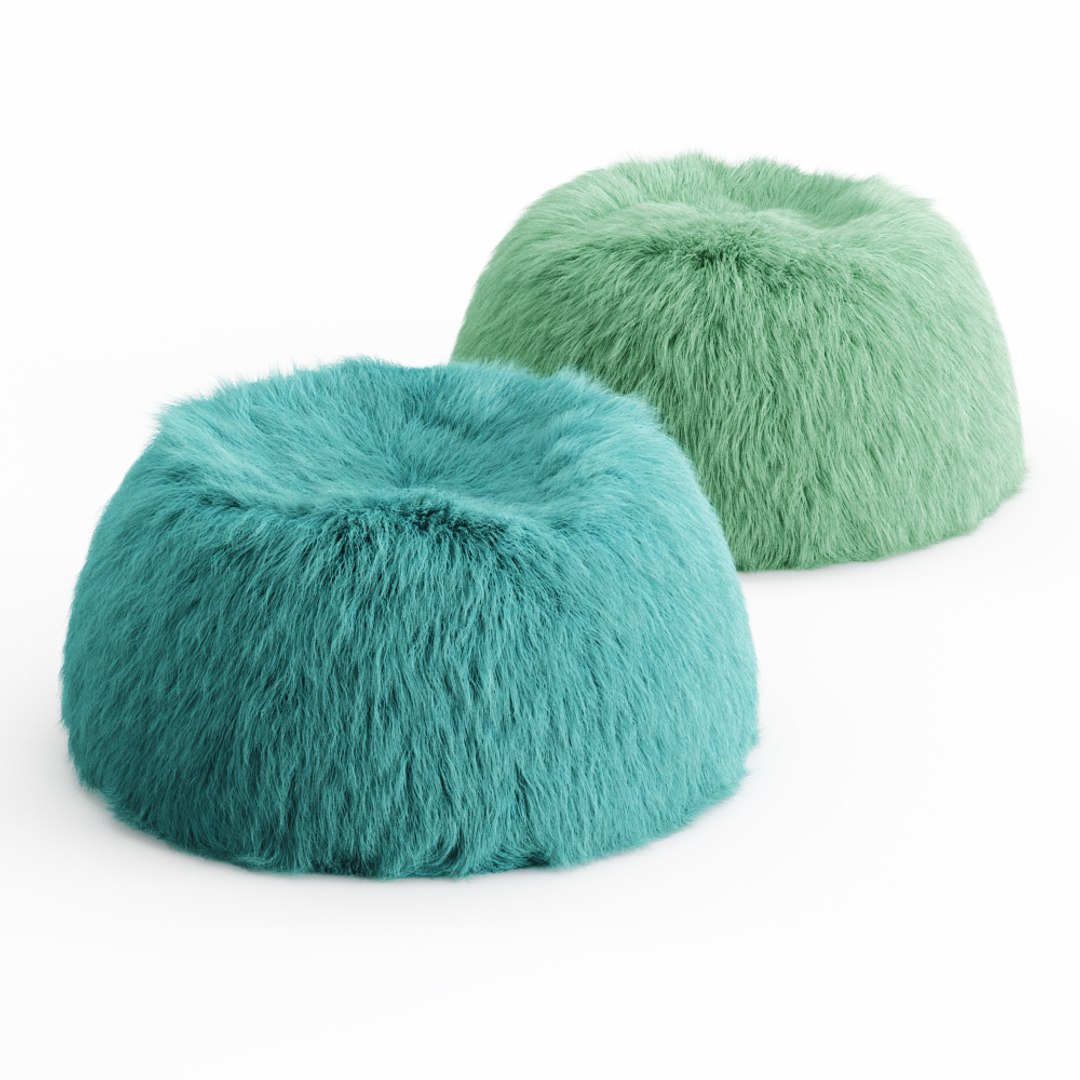 3D Model Wool Himalayan Faux fur Beanbag TurboSquid 1440472