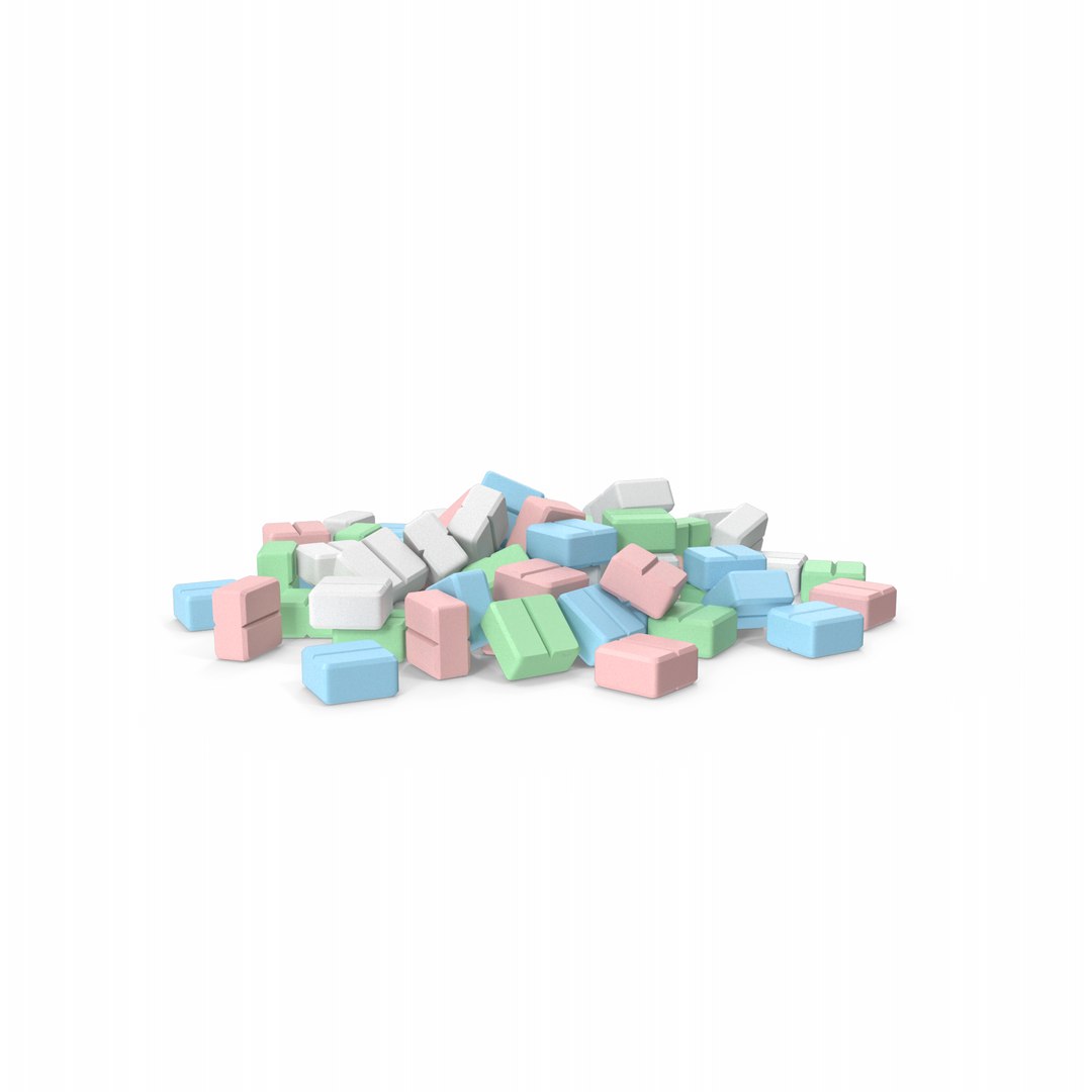 3D Pile Of Square Pills - TurboSquid 1938576