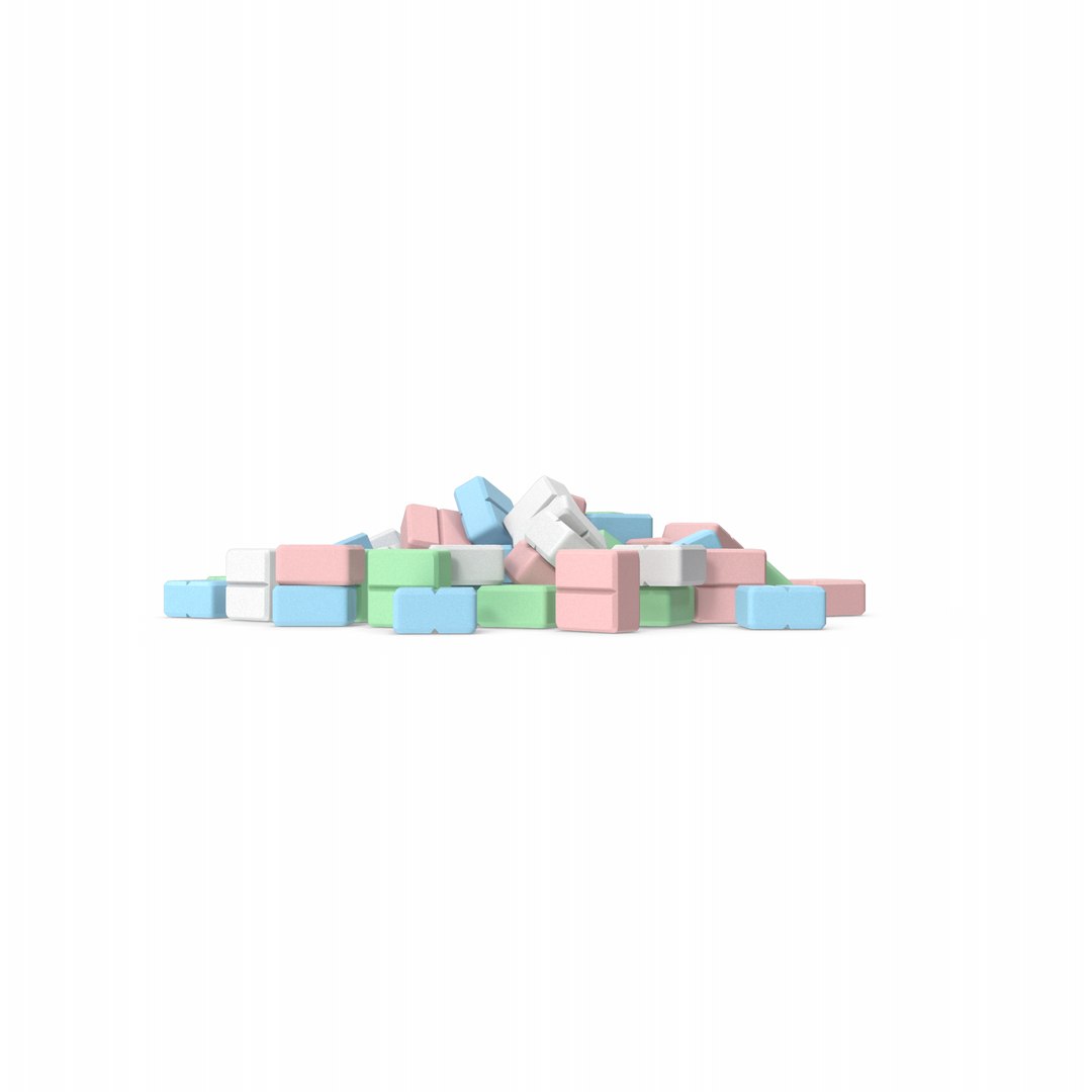 3D Pile Of Square Pills - TurboSquid 1938576