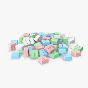 3D Pile Of Square Pills