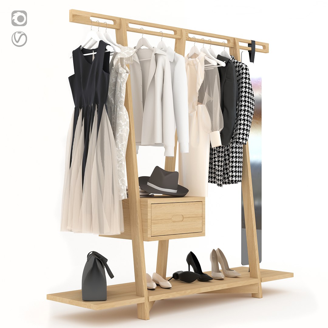 3D Clothing Rack Model - TurboSquid 1566100