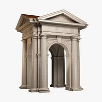 Arched portico in Doric Denticulated column order gazebo