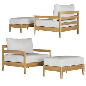 Hargrove chair and ottoman 3D