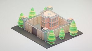 3D model cartoon prison 01