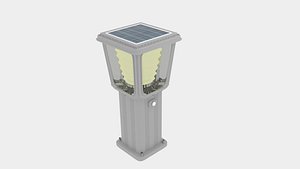 solar bollard garden light 3D model