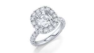 1ct Halo Round Diamond Engagement Ring CAD 3d Model - Ready for 3D Printing Casting