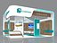 Stand de exposición Stand Stand 8x8m Alto 450 cm 2 Laterales abiertos