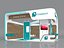 Stand de exposición Stand Stand 8x8m Alto 450 cm 2 Laterales abiertos
