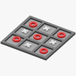 Black and Gold Tic Tac Toe Set 3D model - TurboSquid 1782475