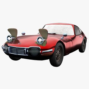 3D Rigged Old Style Sports Car