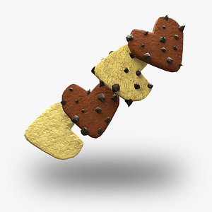 3D Heart Shaped Cookies - Vanilla and Chocolate with Choco Chips