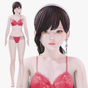 Lingerie clothes 0003 - UE5 - Unity - Blender - Animated - Realistic Female Character