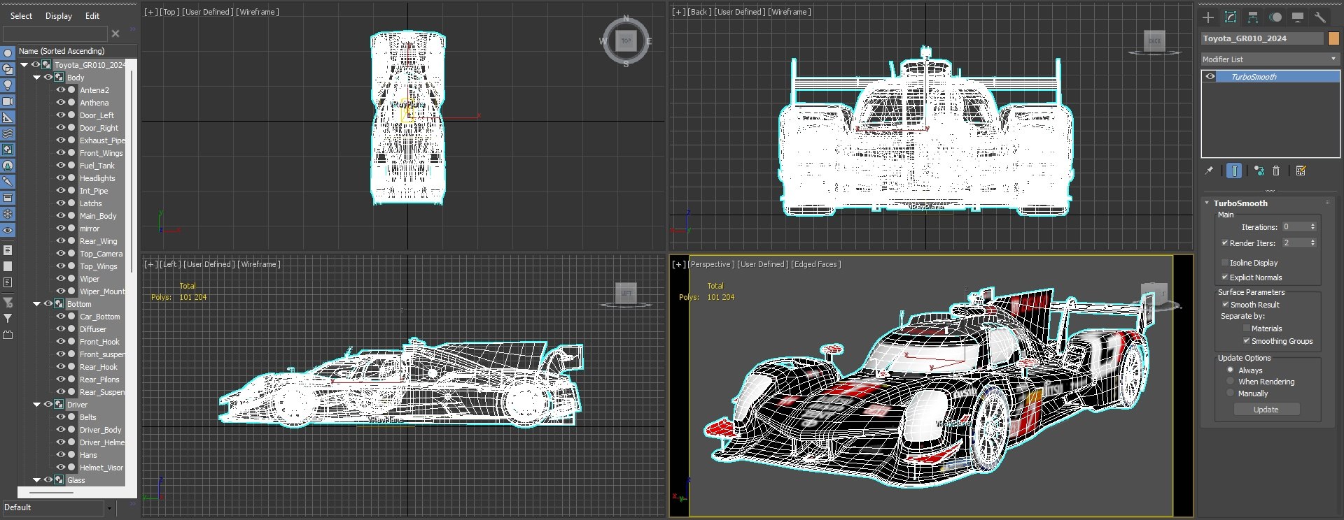 Toyota GR010 2024 Hybrid WEC LMH Hypercar model https://p.turbosquid.com/ts-thumb/kq/HcnM6o/W2/inmax/jpg/1723462508/1920x1080/fit_q87/82b443b915061c27263a5b5d4b46681855f87881/inmax.jpg