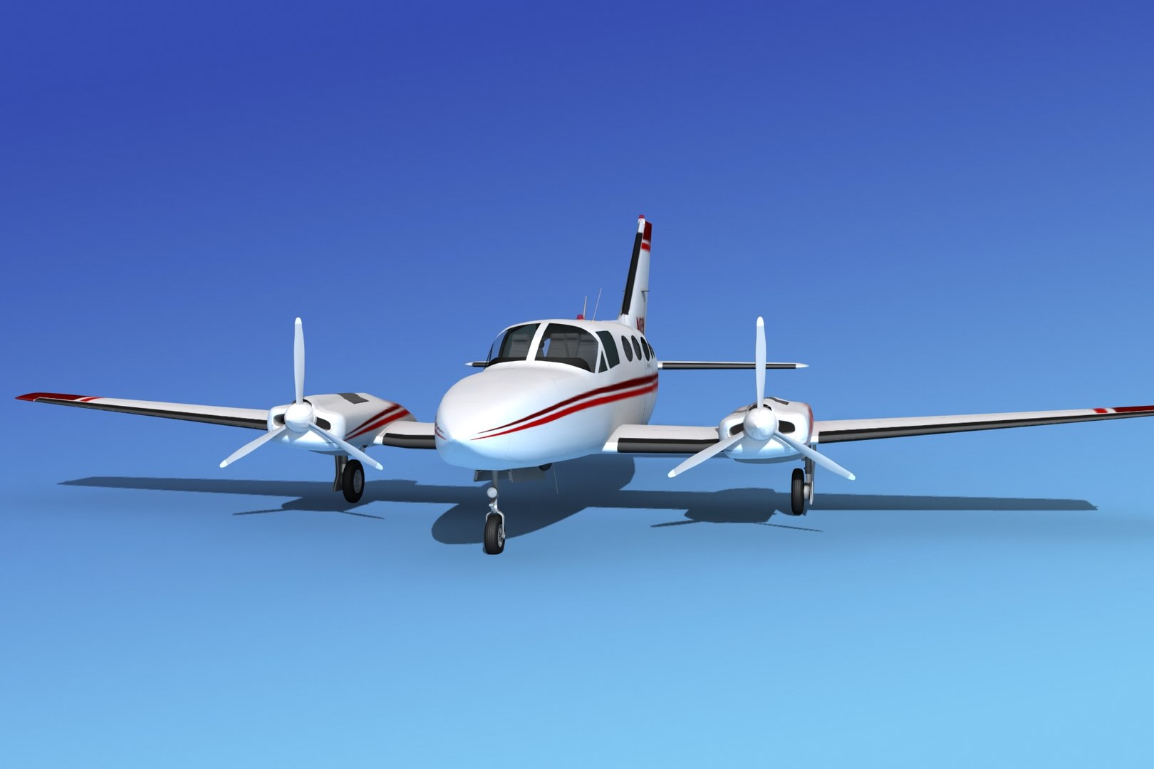 Scale Cessna 414 Chancellor 3d Max