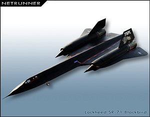 3D Lockheed SR-71 Blackbird lowpoly military jet
