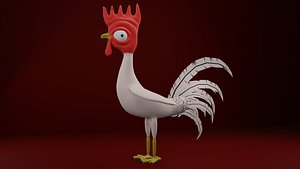 fully Rigged Funny Rooster Character 3D model