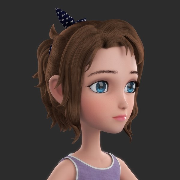 girl cartoon 3D model