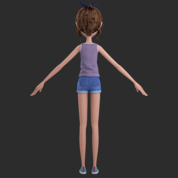 Girl Cartoon 3D Model - TurboSquid 1214402