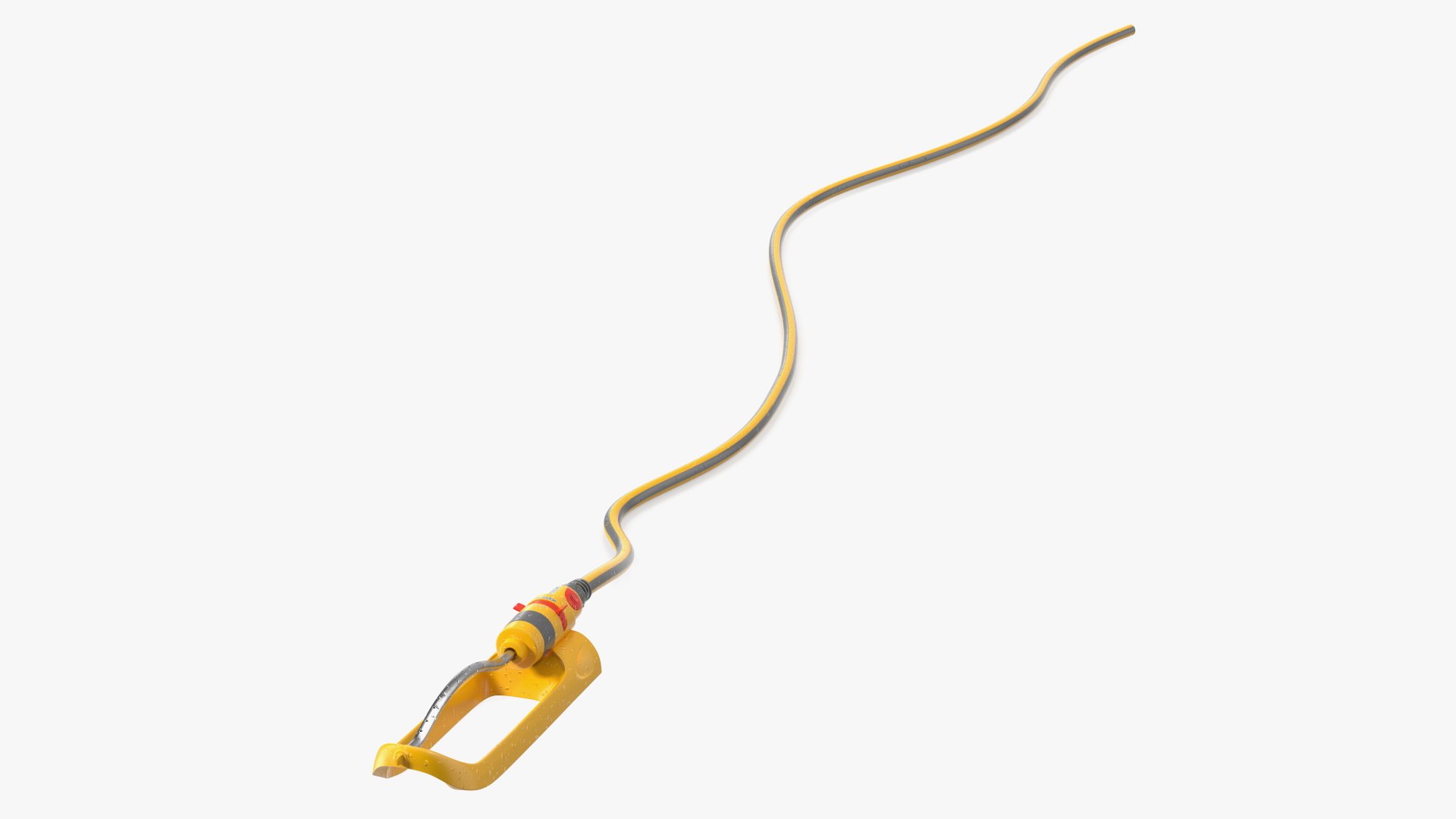 Hozelock Rectangular Sprinkler Plus Yellow with Hose 3D model preview