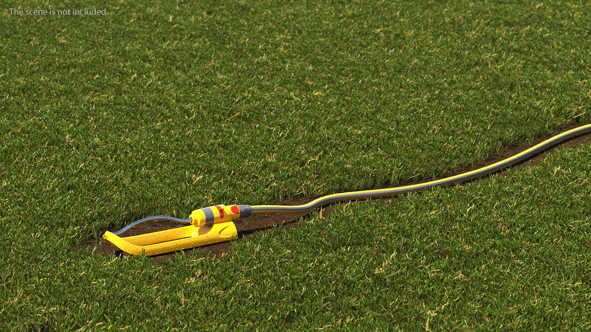 3D model Hozelock Rectangular Sprinkler Plus Yellow with Hose ...