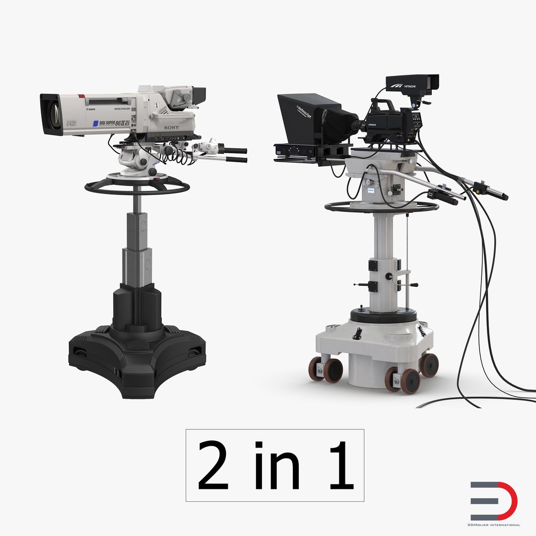 TV Studio Cameras Collection 3D model preview