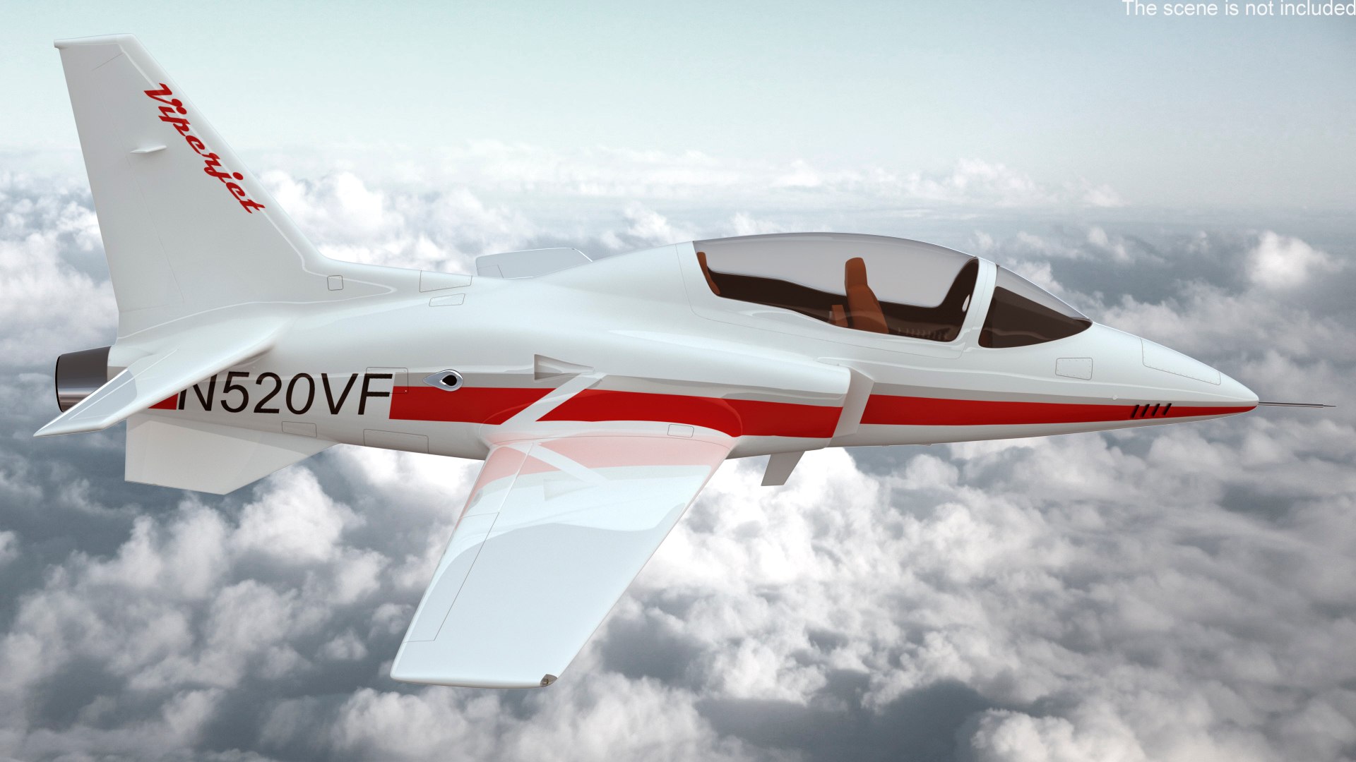 Private Jet ViperJet Rigged for Cinema 4D 3D model preview