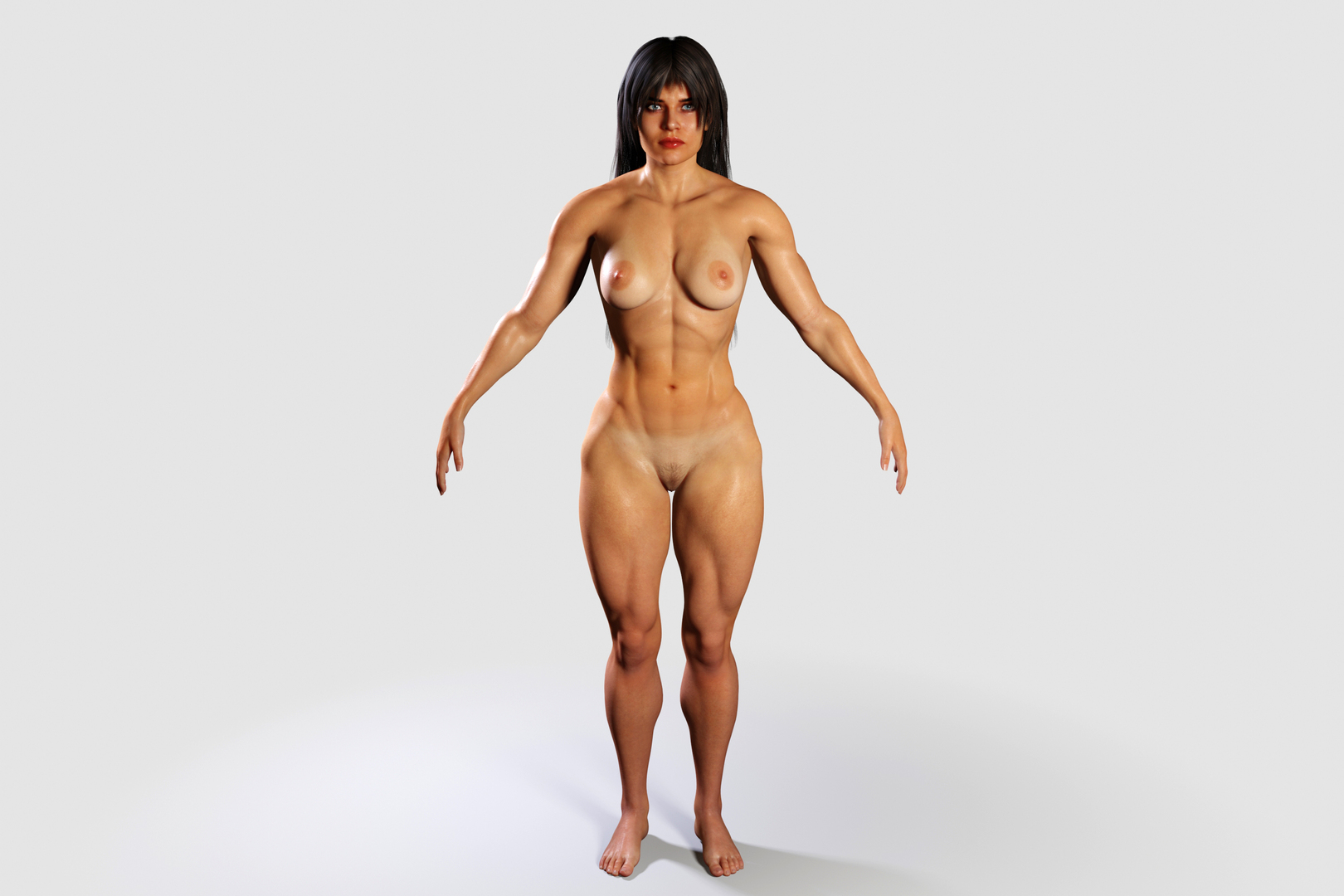 Naked Bodybuilder Muscular Woman Rigged Model - TurboSquid 1783712