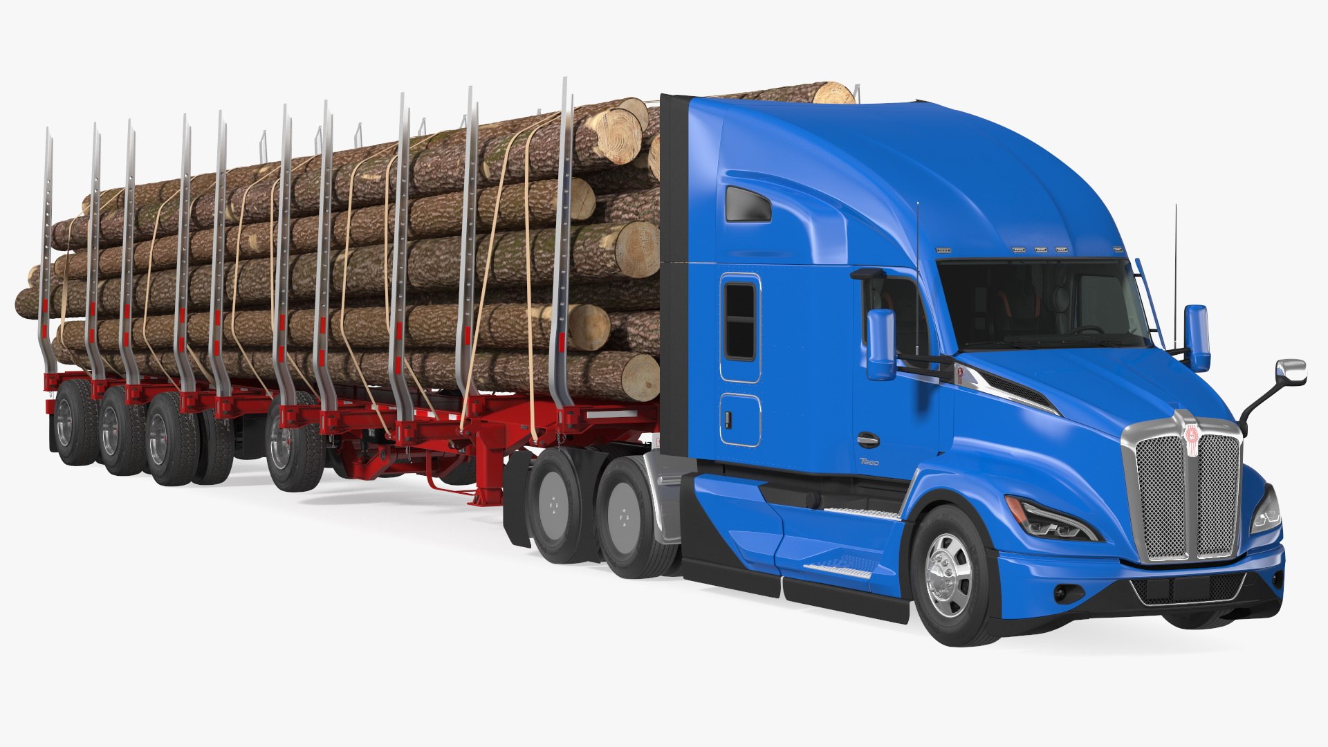 Truck With Logging Trailer(1) 3D model preview