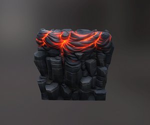 volcanic cliff 3d fbx