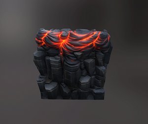 Cartoon Volcanic Cliff