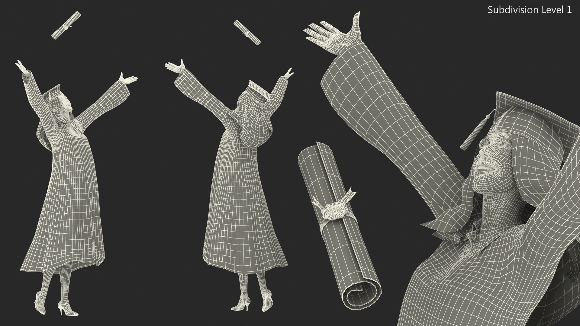 3D graduating student celebrating pose https://p.turbosquid.com/ts-thumb/kr/6BizCx/JF9ctKPK/graduatingstudentcelebratingposec4dmodel025/jpg/1598903261/1920x1080/fit_q87/15a6b09b587e63b020f8959ba0e877301607d150/graduatingstudentcelebratingposec4dmodel025.jpg