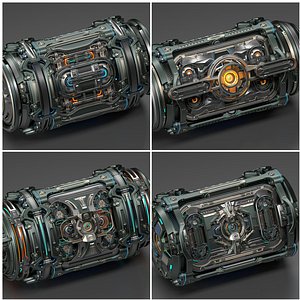 3D model Sci-Fi Elements Kitbash 4 in 1