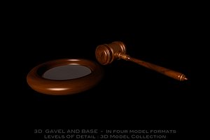 3d court room gavel base model