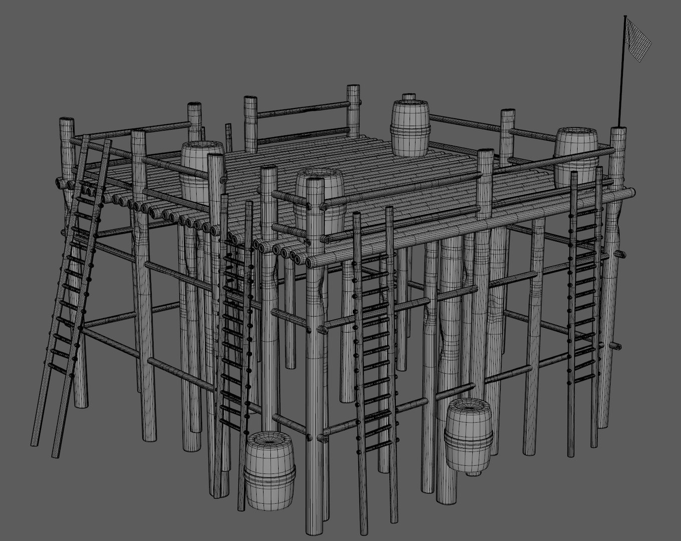 Wood Structure Model - TurboSquid 1312327