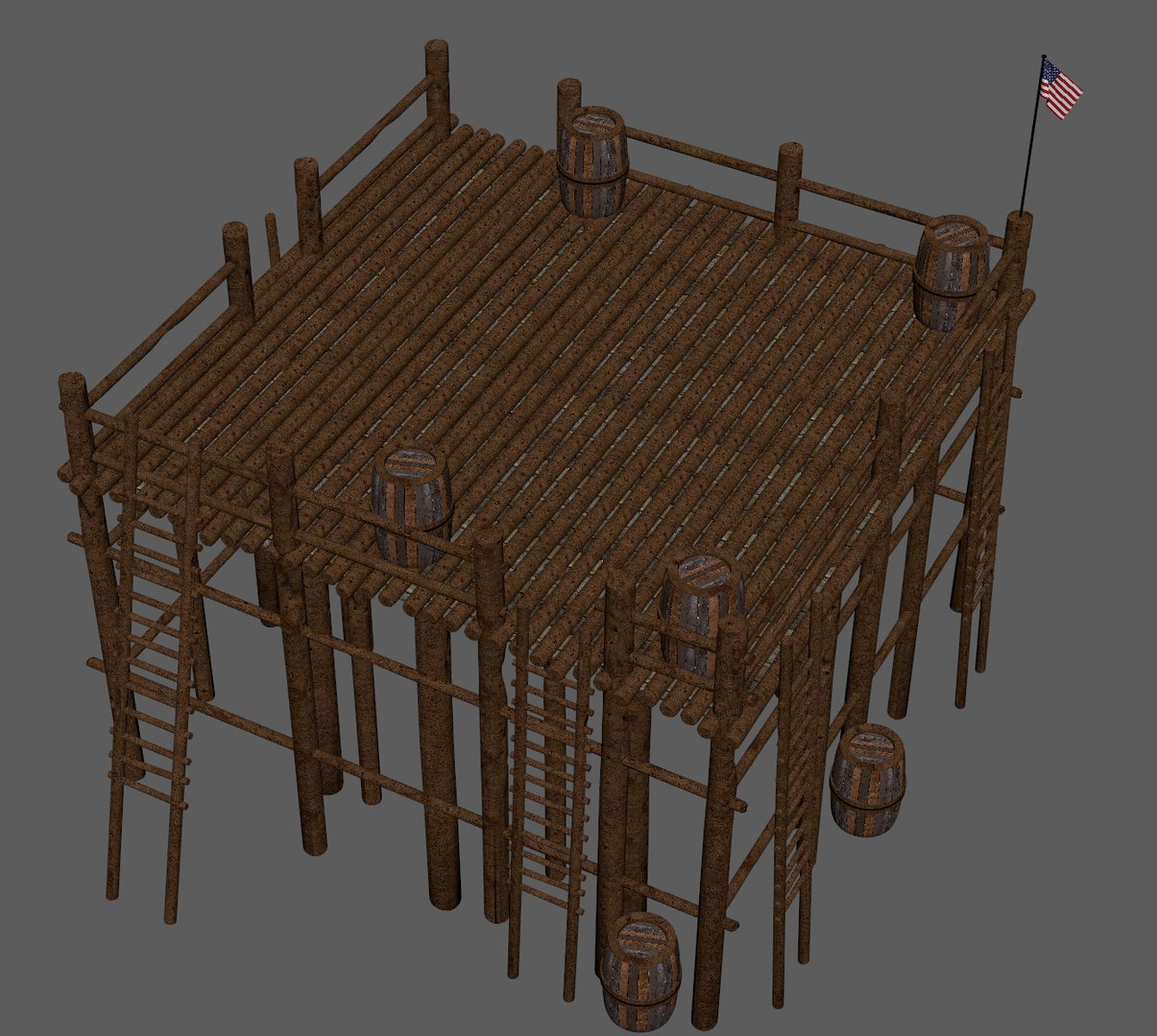 Wood Structure Model - TurboSquid 1312327