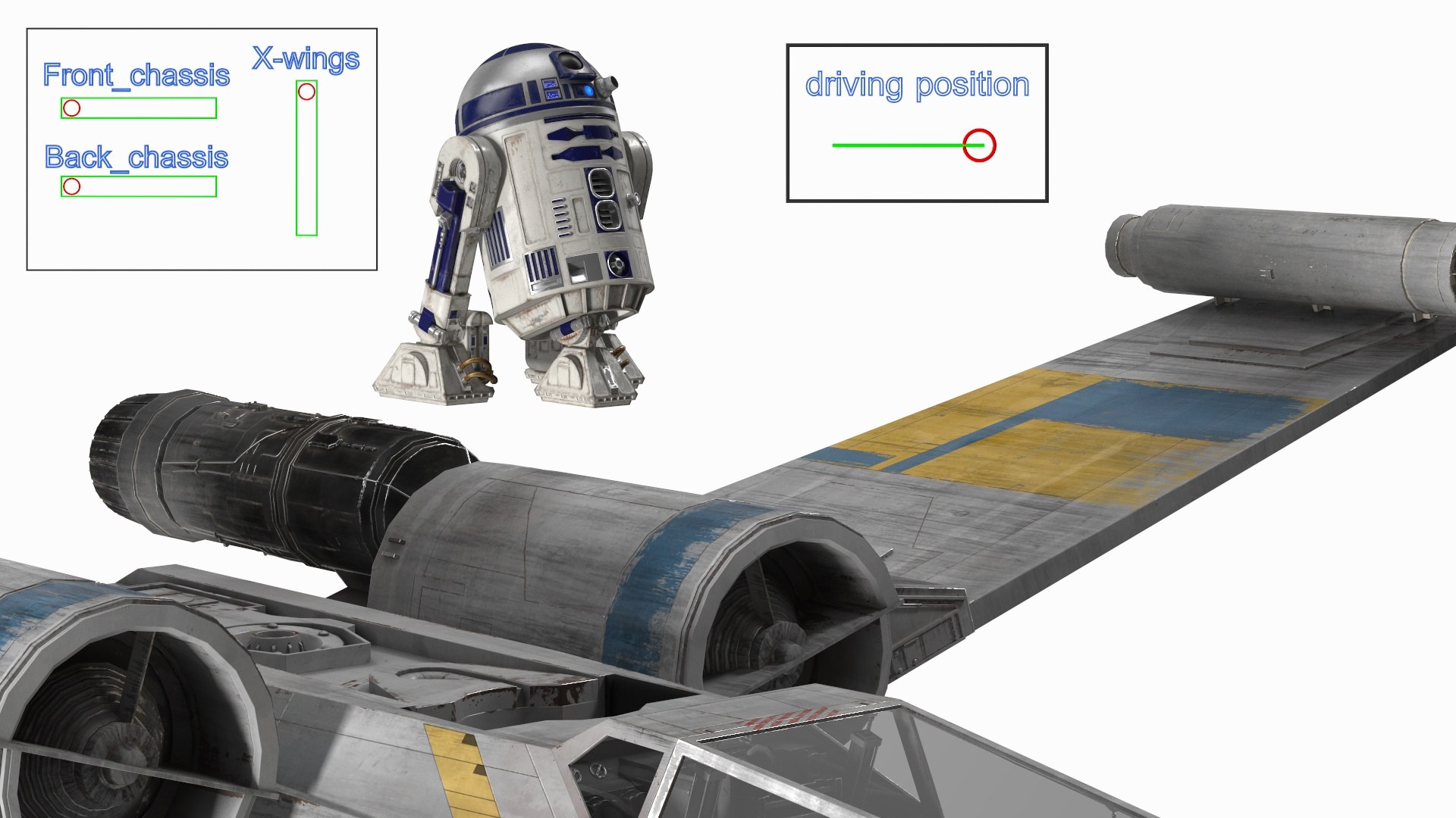 Space Fighter X-Wing Starship With R2-D2 Rigged 3D Model - TurboSquid ...
