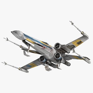 Space Fighter X-Wing Starship with R2-D2 Rigged