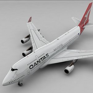 3D boeing 747 qantas l803 model