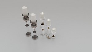 3D model Modern Table Candle Holder Collection 3D Model