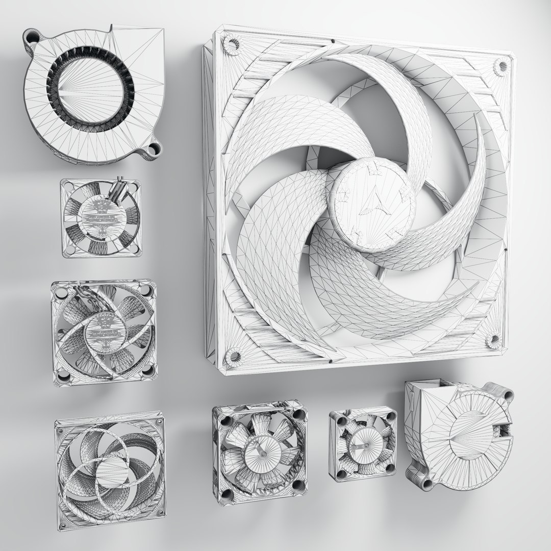 PC Cooling Fans Computer Fans Collection Pack 3D Model - TurboSquid 2632731