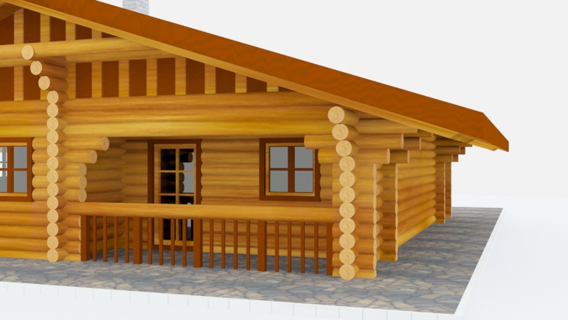 3d Log Cabin
