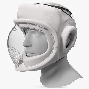 3D Kudo Head Guard Playwell White on Mannequin