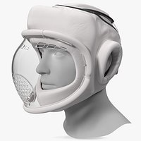 Kudo Head Guard Playwell White on Mannequin