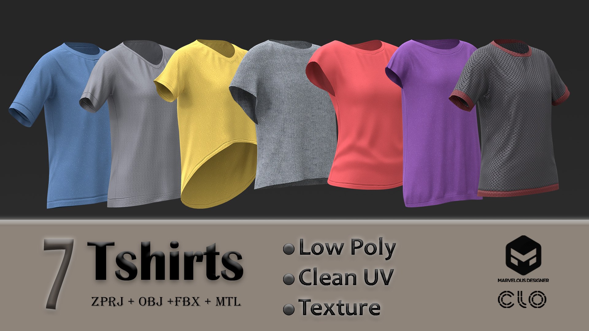 3D 7 lowpoly T-shirts - TurboSquid 2068495